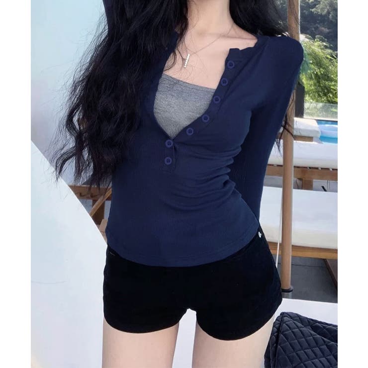 ハーフボタンカットソー長袖タイトtシャツ | SUNSHINE CLOSET | 詳細画像17 