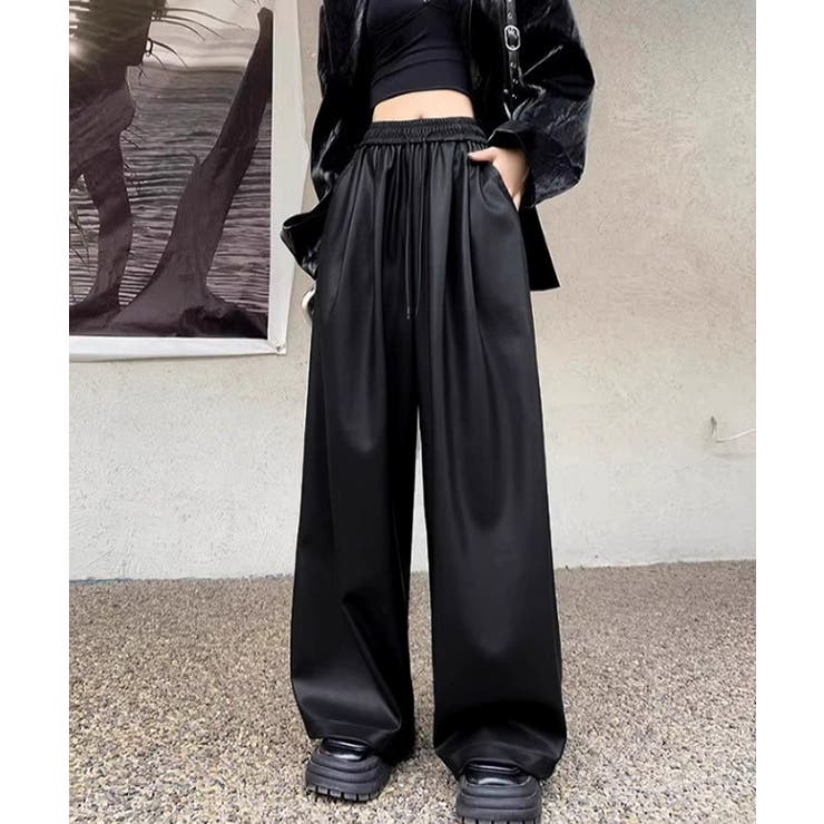 フェイクレザーワイドパンツ ハイウエスト | SUNSHINE CLOSET | 詳細画像11 