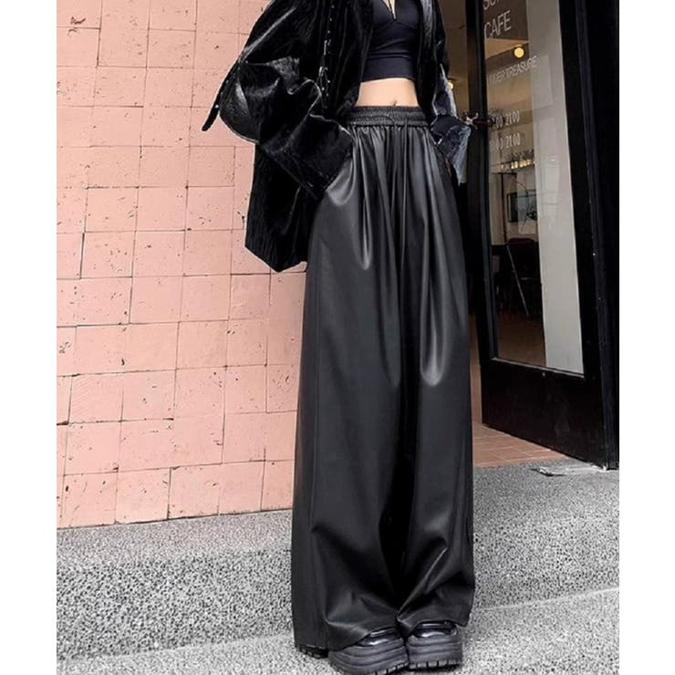 フェイクレザーワイドパンツ ハイウエスト | SUNSHINE CLOSET | 詳細画像12 