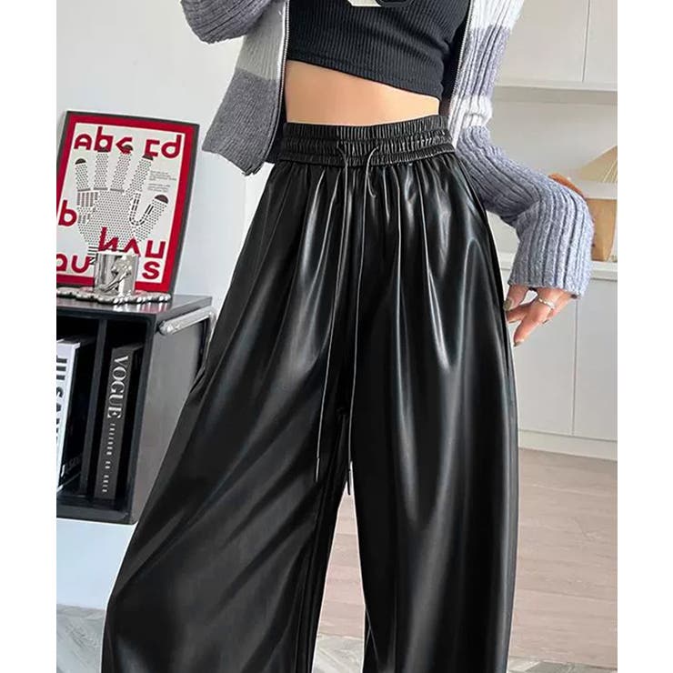 フェイクレザーワイドパンツ ハイウエスト | SUNSHINE CLOSET | 詳細画像13 