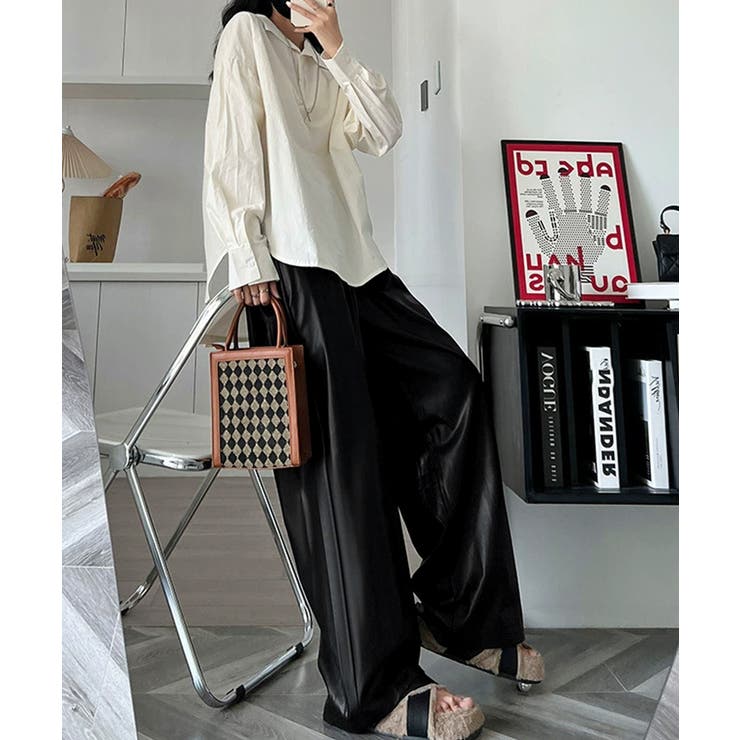 フェイクレザーワイドパンツ ハイウエスト | SUNSHINE CLOSET | 詳細画像14 