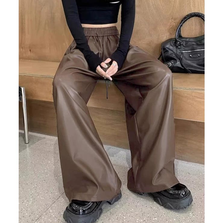 フェイクレザーワイドパンツ ハイウエスト | SUNSHINE CLOSET | 詳細画像15 