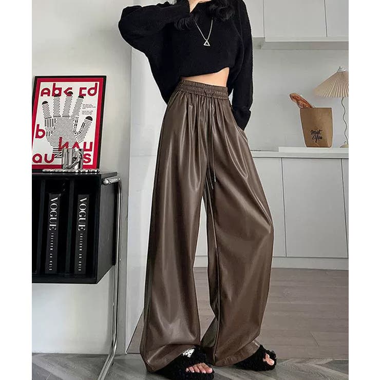 フェイクレザーワイドパンツ ハイウエスト | SUNSHINE CLOSET | 詳細画像17 