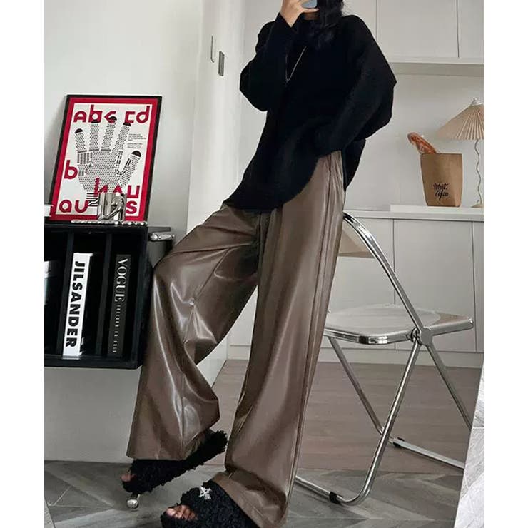 フェイクレザーワイドパンツ ハイウエスト | SUNSHINE CLOSET | 詳細画像18 