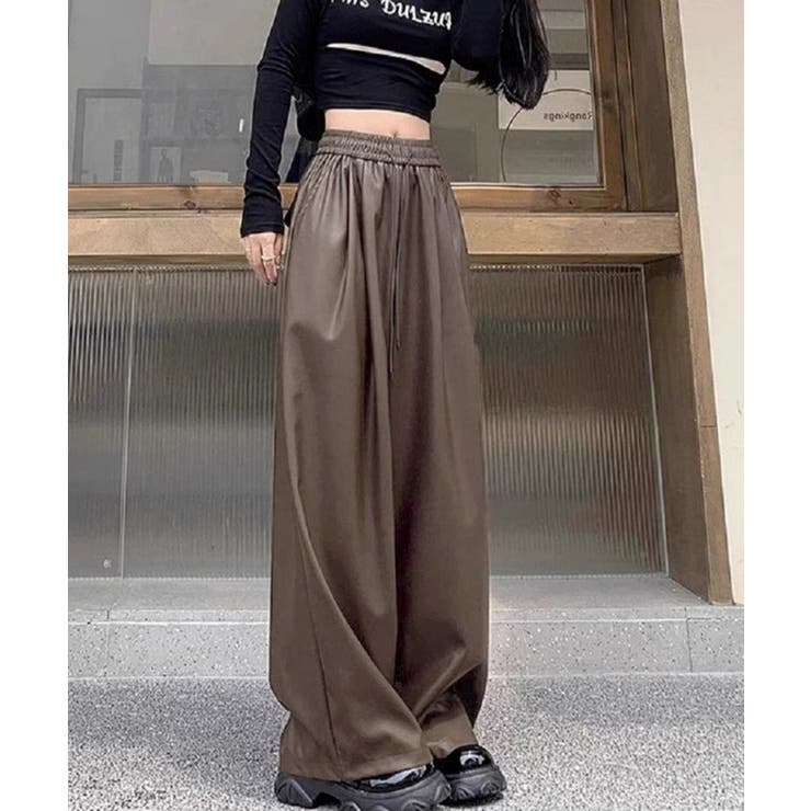 フェイクレザーワイドパンツ ハイウエスト | SUNSHINE CLOSET | 詳細画像19 