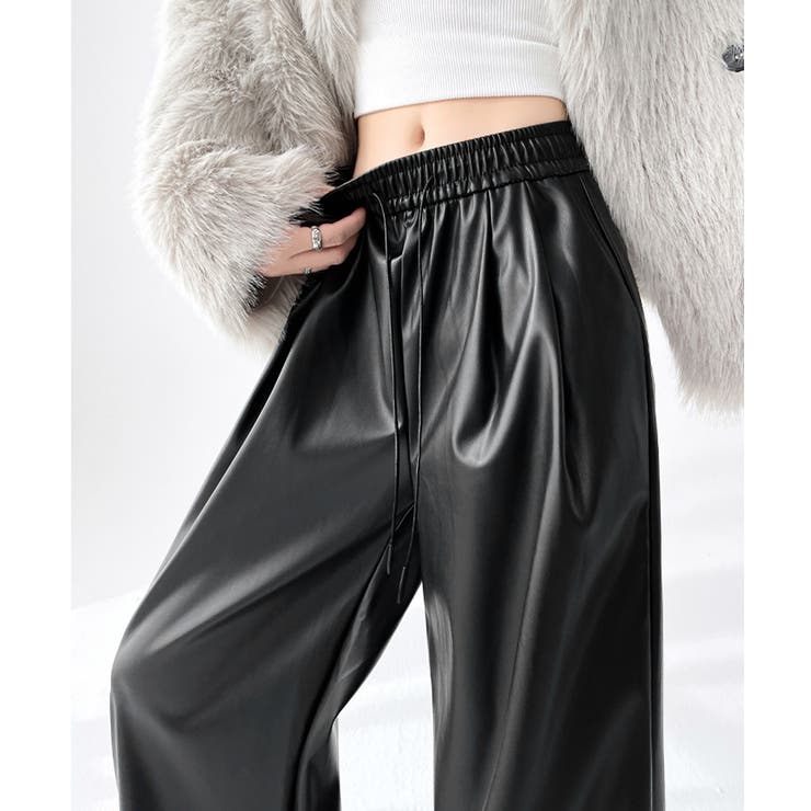 フェイクレザーワイドパンツ ハイウエスト | SUNSHINE CLOSET | 詳細画像2 