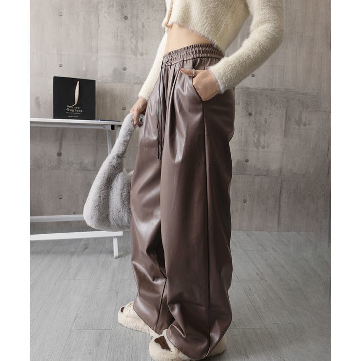 フェイクレザーワイドパンツ ハイウエスト | SUNSHINE CLOSET | 詳細画像21 