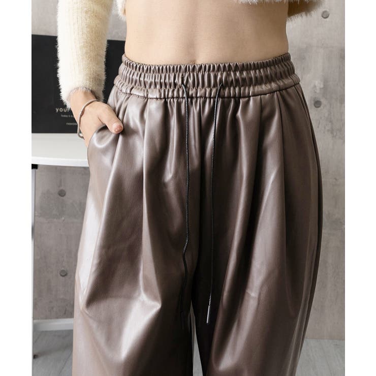 フェイクレザーワイドパンツ ハイウエスト | SUNSHINE CLOSET | 詳細画像24 