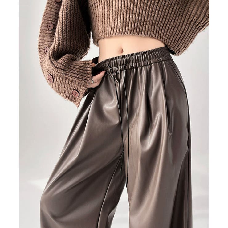 フェイクレザーワイドパンツ ハイウエスト | SUNSHINE CLOSET | 詳細画像7 