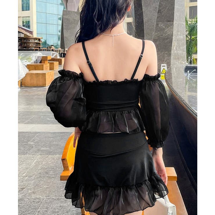 体型カバー水着レディース フリルトップス シアースリーブ付き | SUNSHINE CLOSET | 詳細画像11 