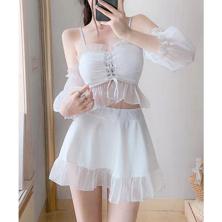 体型カバー水着レディース フリルトップス シアースリーブ付き | SUNSHINE CLOSET | 詳細画像14 