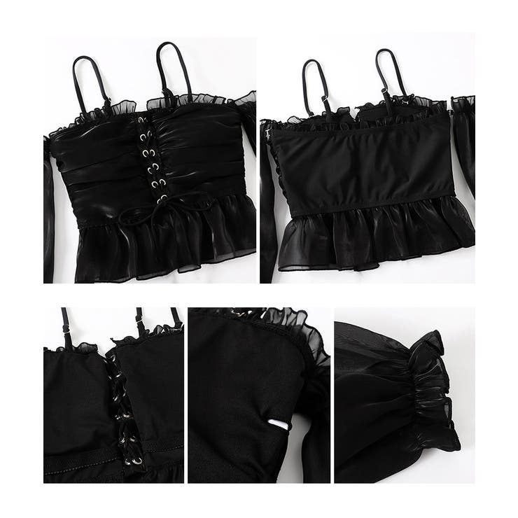 体型カバー水着レディース フリルトップス シアースリーブ付き | SUNSHINE CLOSET | 詳細画像23 