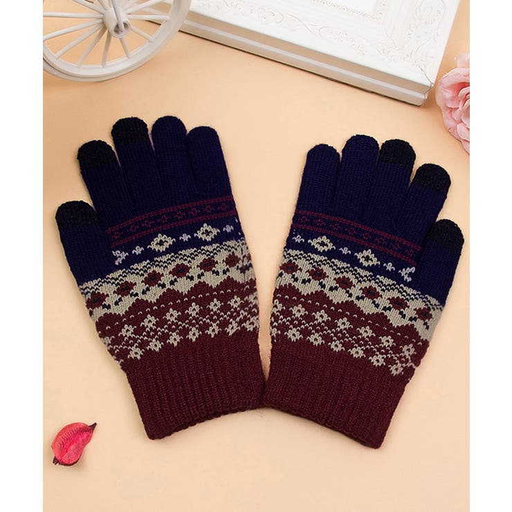 ジャカードニット手袋スマホ対応手袋裏起毛 | SUNSHINE CLOSET | 詳細画像1 