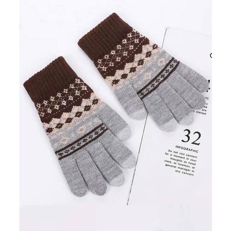 ジャカードニット手袋スマホ対応手袋裏起毛 | SUNSHINE CLOSET | 詳細画像10 