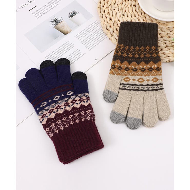 ジャカードニット手袋スマホ対応手袋裏起毛 | SUNSHINE CLOSET | 詳細画像6 