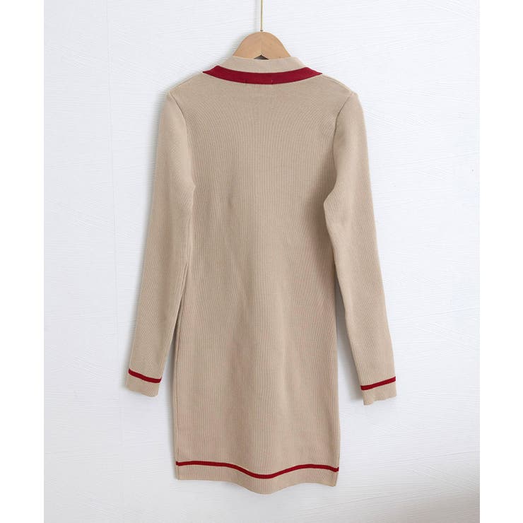 リボンタイミニワンピース配色ニットドレス | SUNSHINE CLOSET | 詳細画像25 