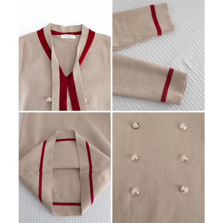 リボンタイミニワンピース配色ニットドレス | SUNSHINE CLOSET | 詳細画像26 