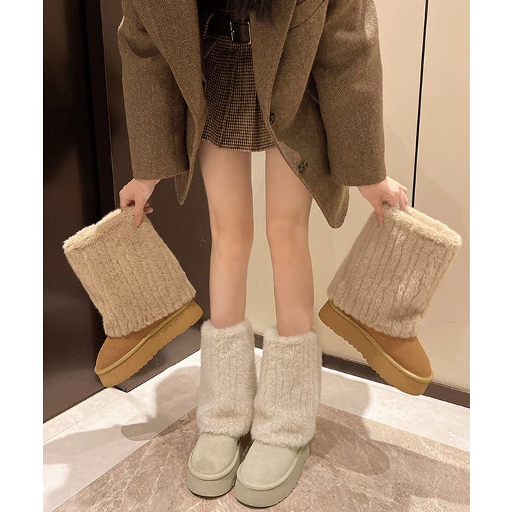 フェイクムートンブーツ 厚底ファーブーツ | SUNSHINE CLOSET | 詳細画像15 
