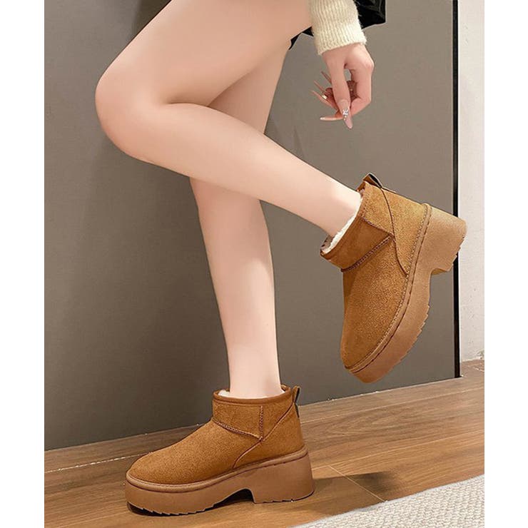 厚底ムートンブーツチャンキーヒールブーツ | SUNSHINE CLOSET | 詳細画像10 