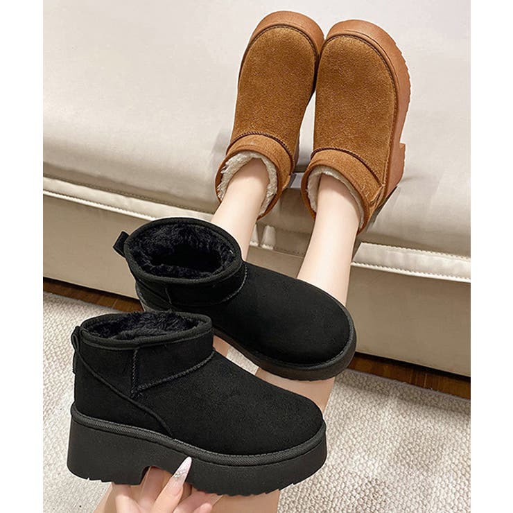 厚底ムートンブーツチャンキーヒールブーツ | SUNSHINE CLOSET | 詳細画像13 