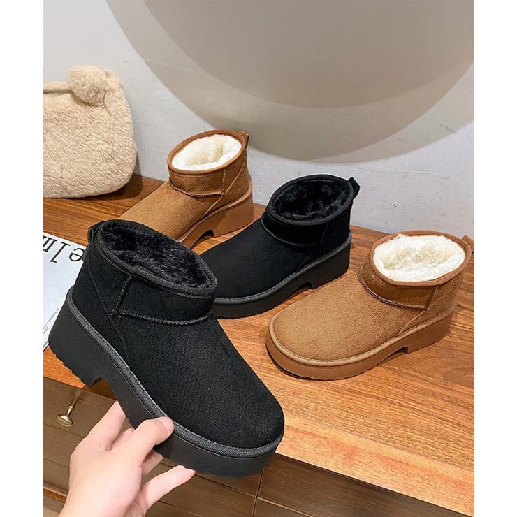 厚底ムートンブーツチャンキーヒールブーツ | SUNSHINE CLOSET | 詳細画像14 