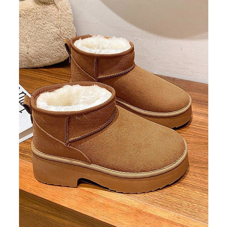 厚底ムートンブーツチャンキーヒールブーツ | SUNSHINE CLOSET | 詳細画像18 