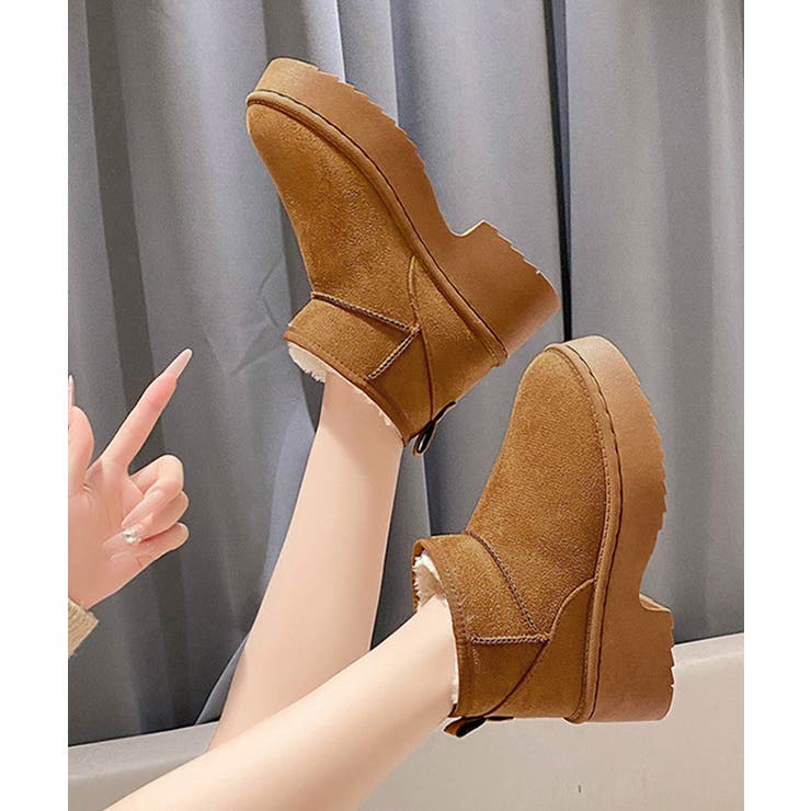 厚底ムートンブーツチャンキーヒールブーツ | SUNSHINE CLOSET | 詳細画像8 