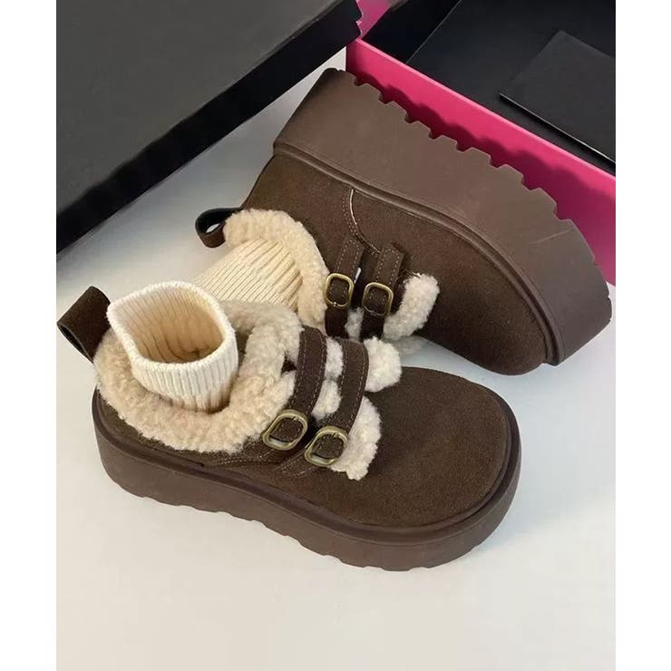 ダブルベルトボアムートンシューズ 厚底靴 | SUNSHINE CLOSET | 詳細画像15 