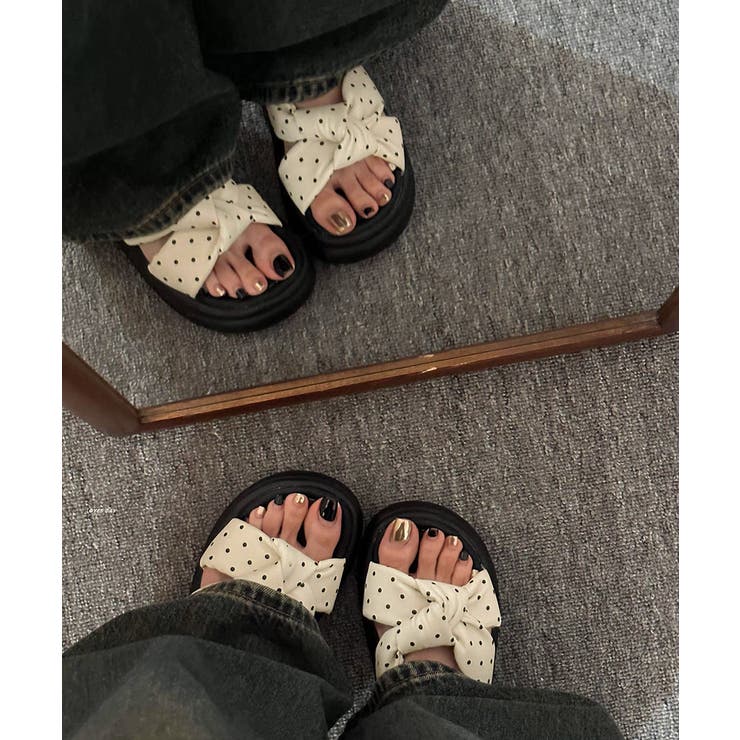 レディースボリュームソールサンダル 大人可愛いつっかけサンダル 歩きやすいスリッ… | SUNSHINE CLOSET | 詳細画像1 