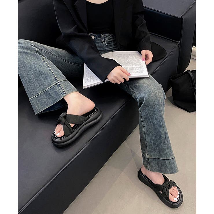 レディースボリュームソールサンダル 大人可愛いつっかけサンダル 歩きやすいスリッ… | SUNSHINE CLOSET | 詳細画像25 