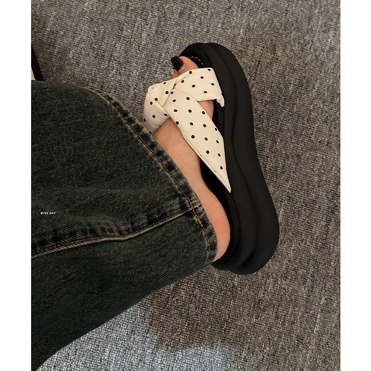 レディースボリュームソールサンダル 大人可愛いつっかけサンダル 歩きやすいスリッ… | SUNSHINE CLOSET | 詳細画像3 