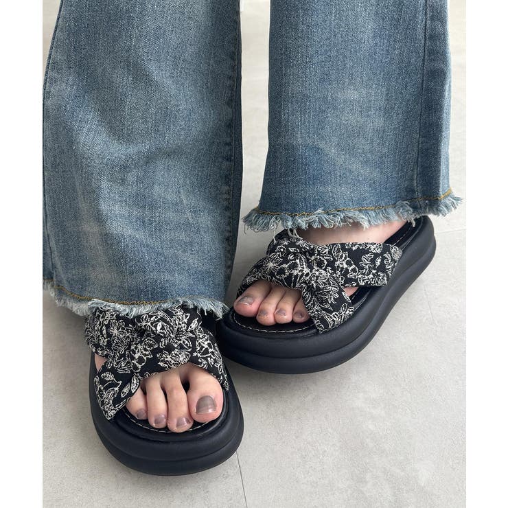 レディースボリュームソールサンダル 大人可愛いつっかけサンダル 歩きやすいスリッ… | SUNSHINE CLOSET | 詳細画像37 