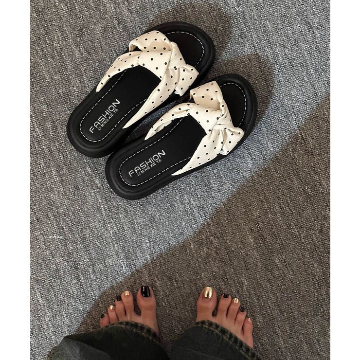 レディースボリュームソールサンダル 大人可愛いつっかけサンダル 歩きやすいスリッ… | SUNSHINE CLOSET | 詳細画像4 