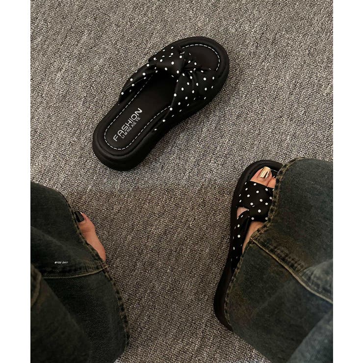 レディースボリュームソールサンダル 大人可愛いつっかけサンダル 歩きやすいスリッ… | SUNSHINE CLOSET | 詳細画像6 