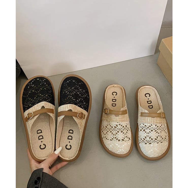 リネンライク レース調フラットサンダルナチュラル 美脚サマーサンダル通気性ぺたん… | SUNSHINE CLOSET | 詳細画像18 