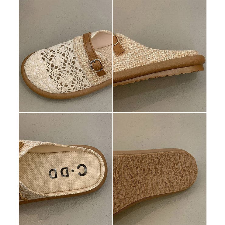 リネンライク レース調フラットサンダルナチュラル 美脚サマーサンダル通気性ぺたん… | SUNSHINE CLOSET | 詳細画像23 