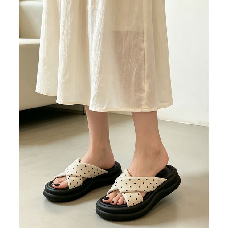 厚底ミュールサンダルレディース 韓国風リゾートサンダル クロススリッパ | SUNSHINE CLOSET | 詳細画像20 