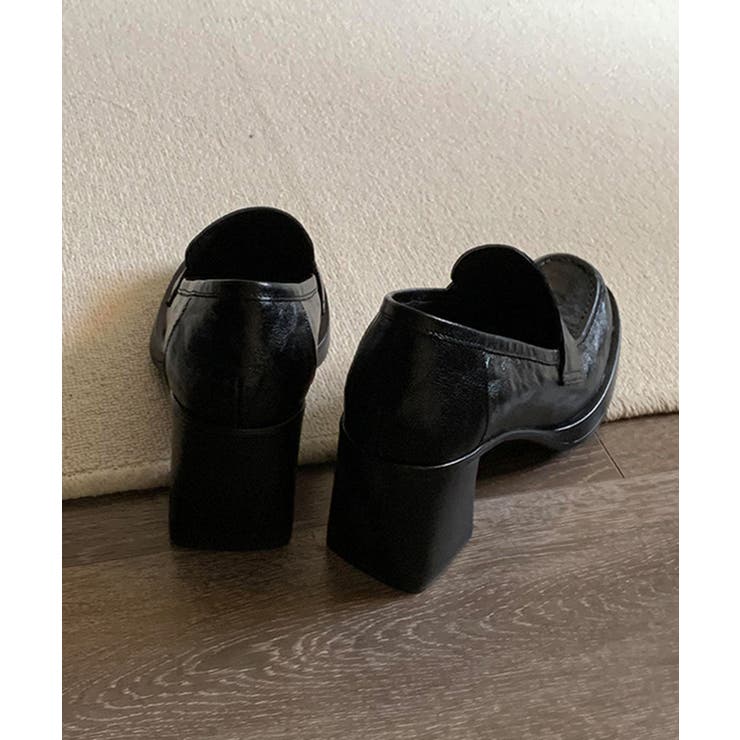 歩きやすい チャンキーヒールパンプス 疲れないPUレザー靴 | SUNSHINE CLOSET | 詳細画像20 