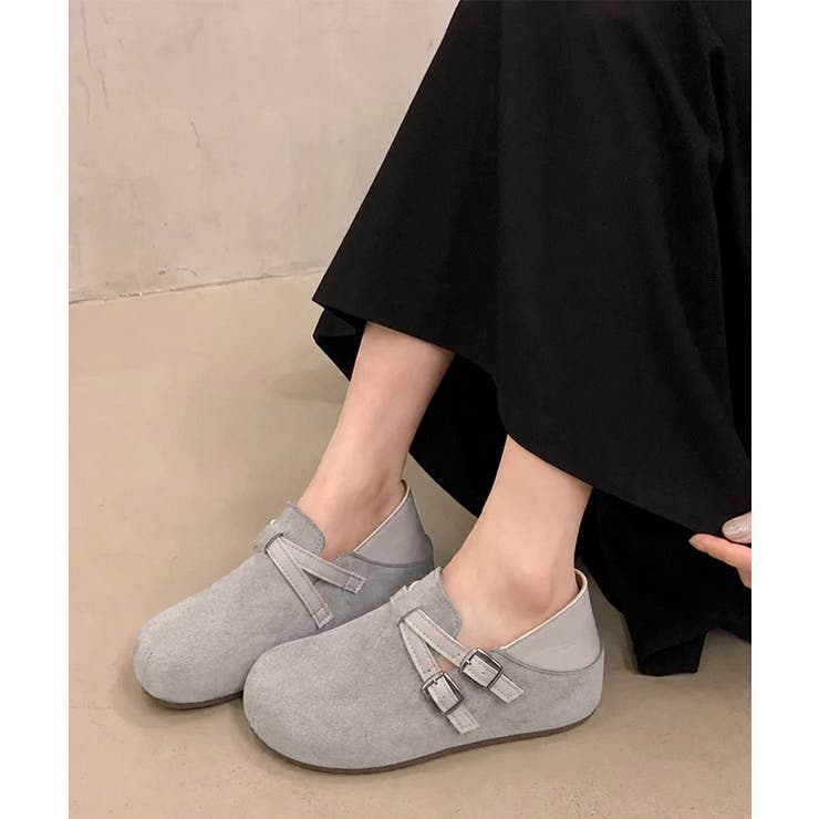 インヒール厚底靴 ラウンドトゥスリッポンレトロカジュアルモカシン ダブルベルトモ… | SUNSHINE CLOSET | 詳細画像15 