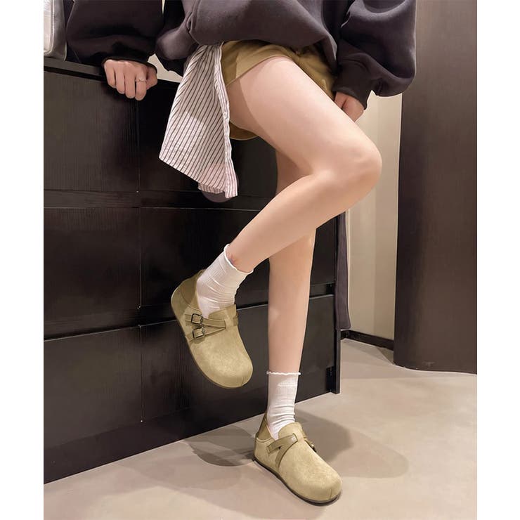 インヒール厚底靴 ラウンドトゥスリッポンレトロカジュアルモカシン ダブルベルトモ… | SUNSHINE CLOSET | 詳細画像8 