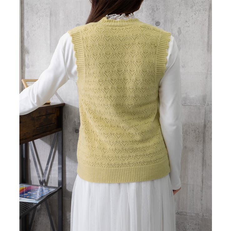 ニットベストネックラインレースニットジレ | SUNSHINE CLOSET | 詳細画像23 