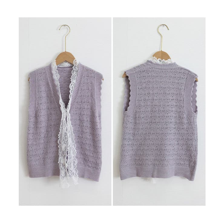 ニットベストネックラインレースニットジレ | SUNSHINE CLOSET | 詳細画像24 