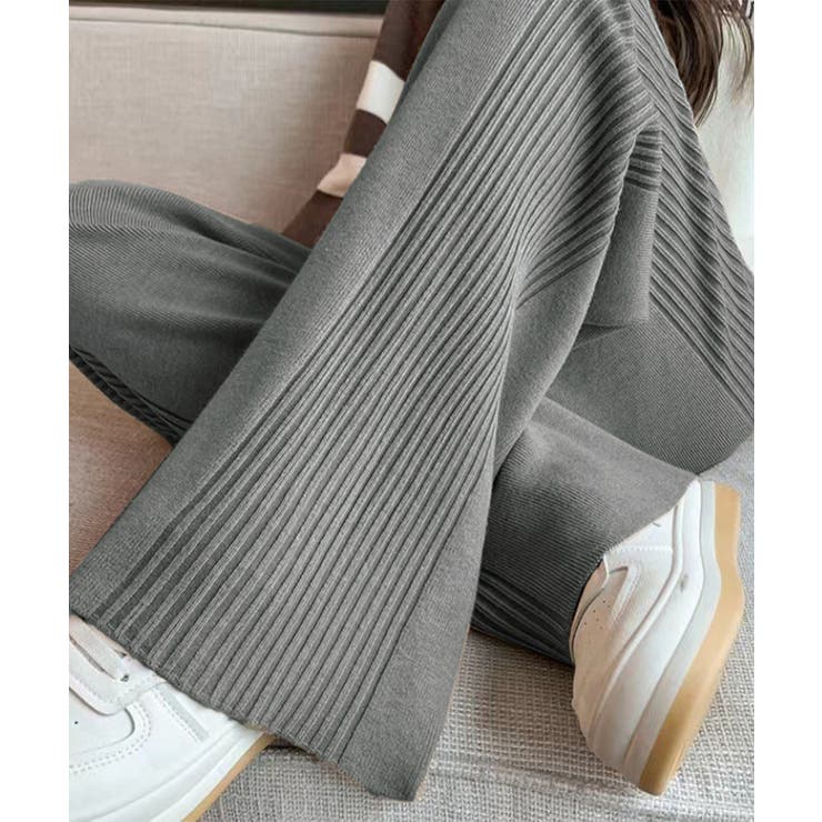 サイド縦ラインニットパンツ ワイドパンツ | SUNSHINE CLOSET | 詳細画像10 