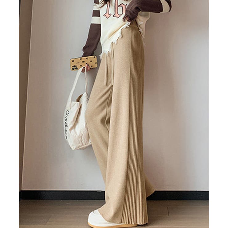 サイド縦ラインニットパンツ ワイドパンツ | SUNSHINE CLOSET | 詳細画像11 