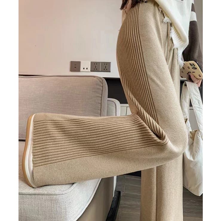 サイド縦ラインニットパンツ ワイドパンツ | SUNSHINE CLOSET | 詳細画像12 