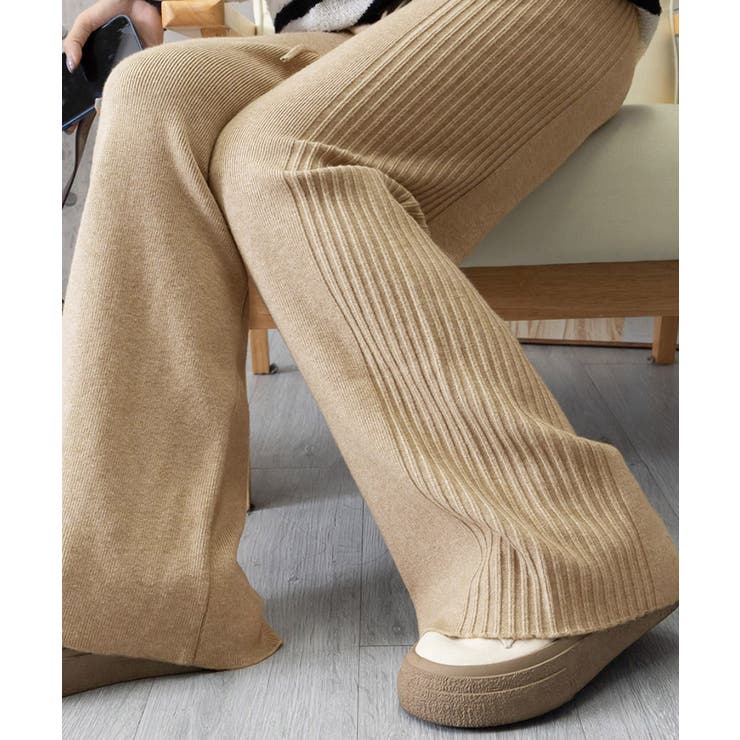 サイド縦ラインニットパンツ ワイドパンツ | SUNSHINE CLOSET | 詳細画像23 