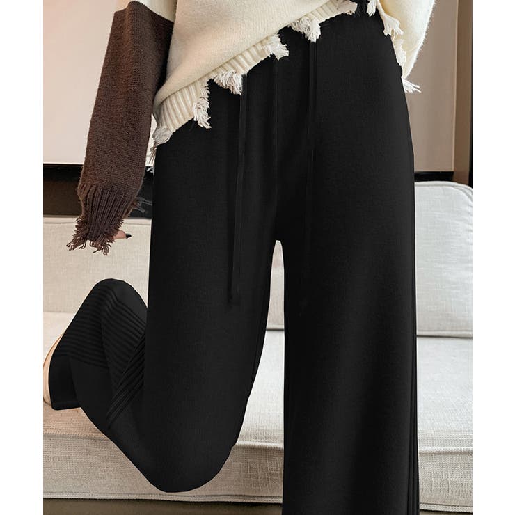 サイド縦ラインニットパンツ ワイドパンツ | SUNSHINE CLOSET | 詳細画像7 