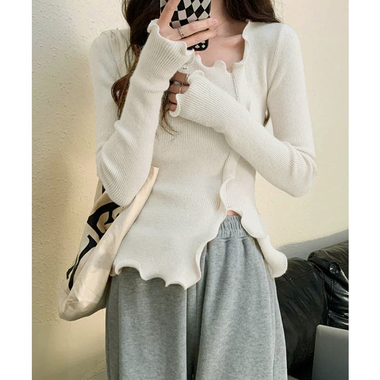 メロウフリルニット フロントスリット秋服 | SUNSHINE CLOSET | 詳細画像11 