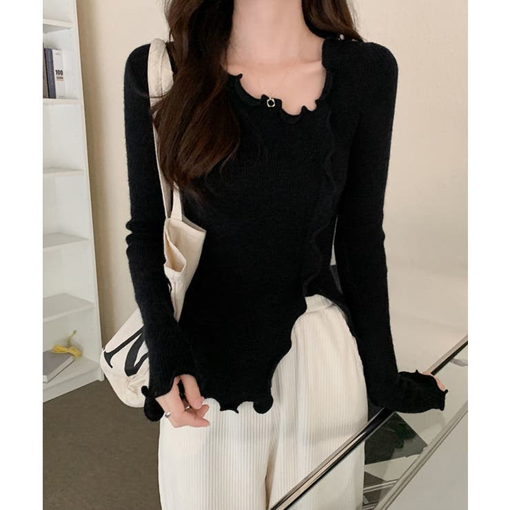 メロウフリルニット フロントスリット秋服 | SUNSHINE CLOSET | 詳細画像8 