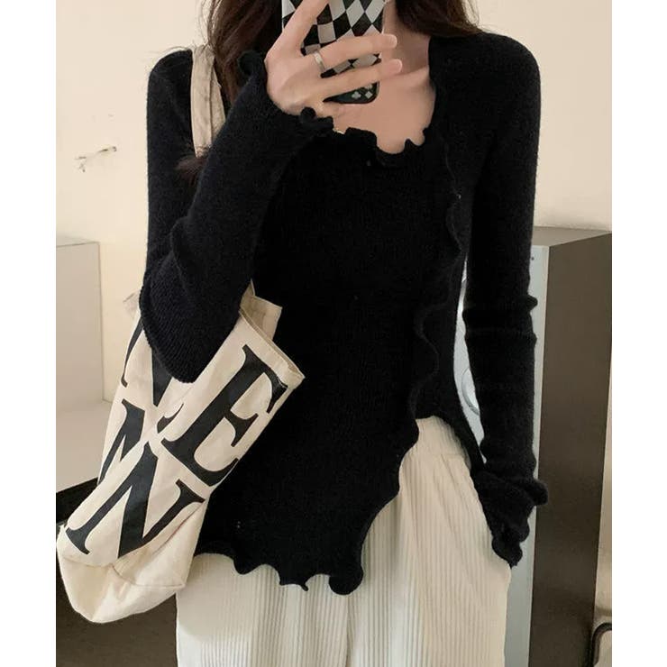 メロウフリルニット フロントスリット秋服 | SUNSHINE CLOSET | 詳細画像9 